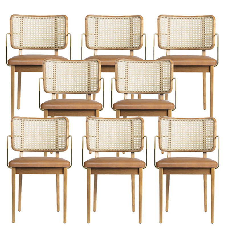 Traditionele stijl stoel vast hout riet rug eetkamerstoel