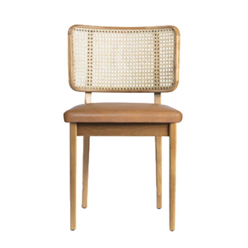 Traditionele stijl stoel vast hout riet rug eetkamerstoel