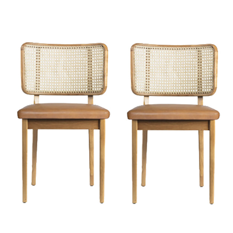 Traditionele stijl stoel vast hout riet rug eetkamerstoel