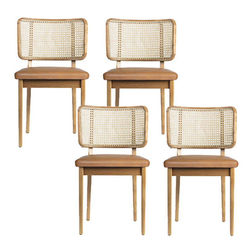 Traditionele stijl stoel vast hout riet rug eetkamerstoel