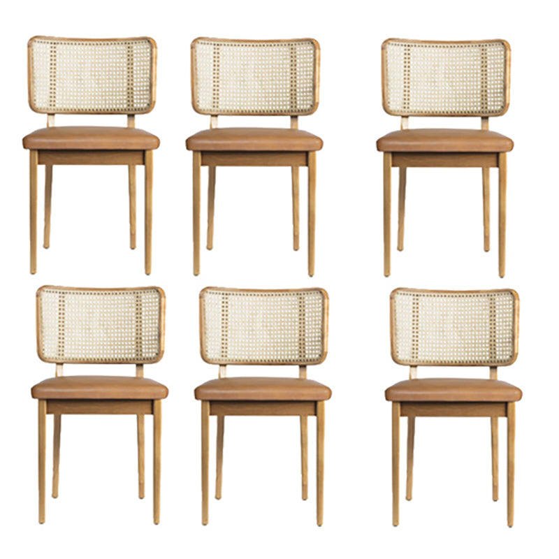 Traditionele stijl stoel vast hout riet rug eetkamerstoel