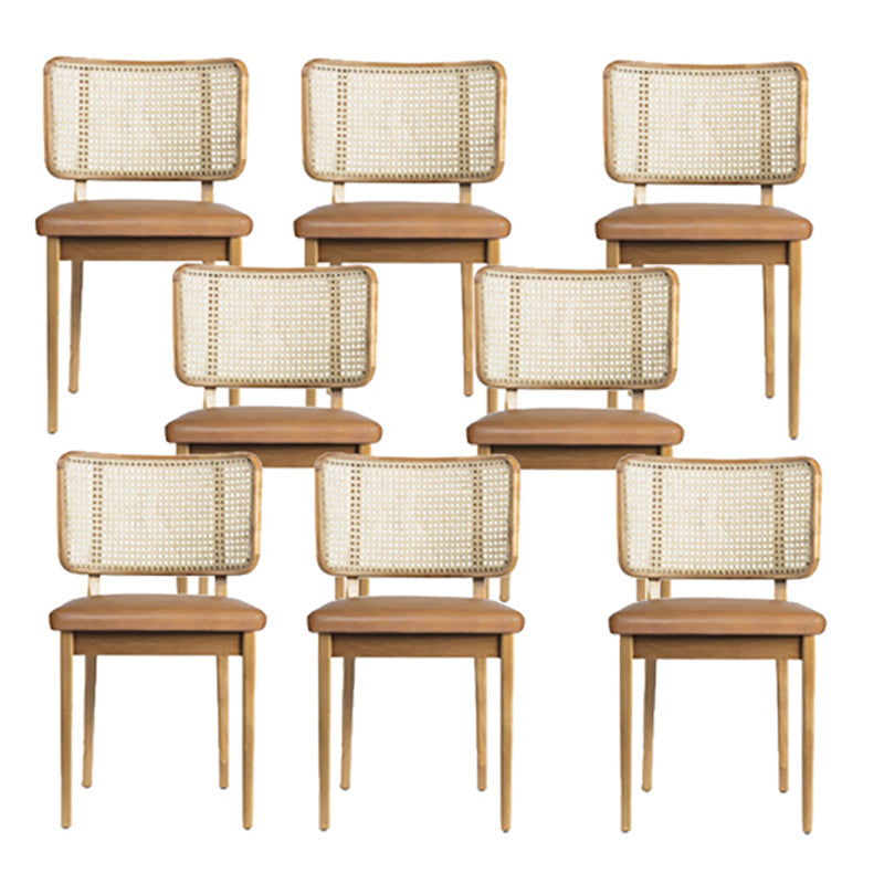 Traditionele stijl stoel vast hout riet rug eetkamerstoel