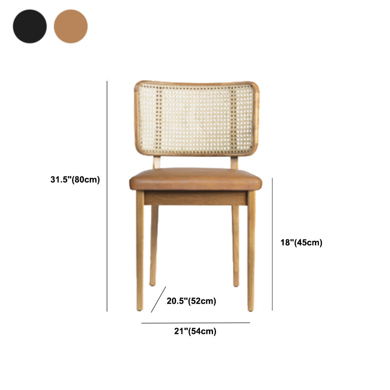 Traditionele stijl stoel vast hout riet rug eetkamerstoel