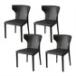 Modern Style Wingback Dining Chairs Faux Leather Home Side Chair Black 4 Piece Set Clearhalo 'Dining Chairs' 'Dining Tables & Seating' 'dining_chair' 'furn' 'furn_dining_chair' 'Furniture' 'Kitchen & Dining Furniture' 6034662