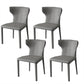 Modern Style Wingback Dining Chairs Faux Leather Home Side Chair Light Gray 4 Piece Set Clearhalo 'Dining Chairs' 'Dining Tables & Seating' 'dining_chair' 'furn' 'furn_dining_chair' 'Furniture' 'Kitchen & Dining Furniture' 6034672