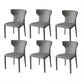 Modern Style Wingback Dining Chairs Faux Leather Home Side Chair Light Gray 6 Piece Set Clearhalo 'Dining Chairs' 'Dining Tables & Seating' 'dining_chair' 'furn' 'furn_dining_chair' 'Furniture' 'Kitchen & Dining Furniture' 6034674