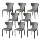 Modern Style Wingback Dining Chairs Faux Leather Home Side Chair Light Gray 8 Piece Set Clearhalo 'Dining Chairs' 'Dining Tables & Seating' 'dining_chair' 'furn' 'furn_dining_chair' 'Furniture' 'Kitchen & Dining Furniture' 6034675