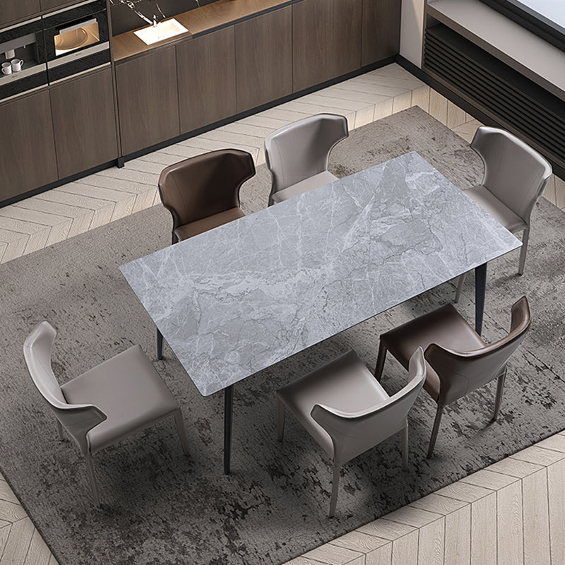 Modern Style Wingback Dining Chairs Faux Leather Home Side Chair Clearhalo 'Dining Chairs' 'Dining Tables & Seating' 'dining_chair' 'furn' 'furn_dining_chair' 'Furniture' 'Kitchen & Dining Furniture' 6034676