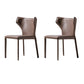 Modern Style Wingback Dining Chairs Faux Leather Home Side Chair Brown 2 Piece Set Clearhalo 'Dining Chairs' 'Dining Tables & Seating' 'dining_chair' 'furn' 'furn_dining_chair' 'Furniture' 'Kitchen & Dining Furniture' 6034679