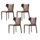 Modern Style Wingback Dining Chairs Faux Leather Home Side Chair Brown 4 Piece Set Clearhalo 'Dining Chairs' 'Dining Tables & Seating' 'dining_chair' 'furn' 'furn_dining_chair' 'Furniture' 'Kitchen & Dining Furniture' 6034680