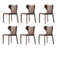 Modern Style Wingback Dining Chairs Faux Leather Home Side Chair Brown 6 Piece Set Clearhalo 'Dining Chairs' 'Dining Tables & Seating' 'dining_chair' 'furn' 'furn_dining_chair' 'Furniture' 'Kitchen & Dining Furniture' 6034681