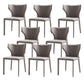 Modern Style Wingback Dining Chairs Faux Leather Home Side Chair Light Khaki 8 Piece Set Clearhalo 'Dining Chairs' 'Dining Tables & Seating' 'dining_chair' 'furn' 'furn_dining_chair' 'Furniture' 'Kitchen & Dining Furniture' 6034686