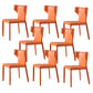 Modern Style Wingback Dining Chairs Faux Leather Home Side Chair Orange 8 Piece Set Clearhalo 'Dining Chairs' 'Dining Tables & Seating' 'dining_chair' 'furn' 'furn_dining_chair' 'Furniture' 'Kitchen & Dining Furniture' 6034691