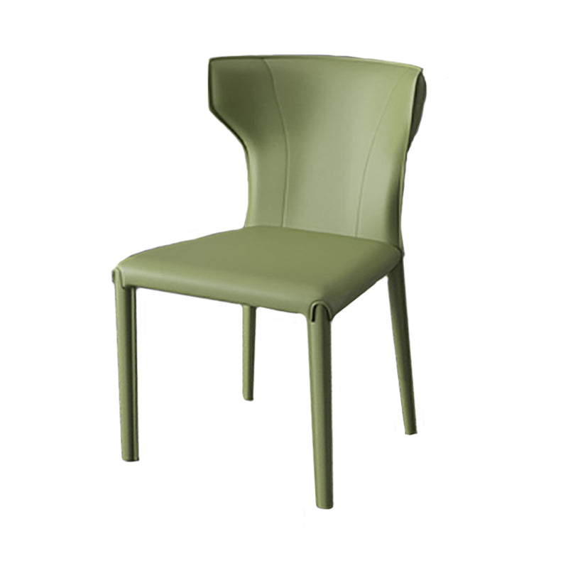 Modern Style Wingback Dining Chairs Faux Leather Home Side Chair Pea Green 1 Piece Clearhalo 'Dining Chairs' 'Dining Tables & Seating' 'dining_chair' 'furn' 'furn_dining_chair' 'Furniture' 'Kitchen & Dining Furniture' 6034692
