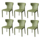 Modern Style Wingback Dining Chairs Faux Leather Home Side Chair Pea Green 6 Piece Set Clearhalo 'Dining Chairs' 'Dining Tables & Seating' 'dining_chair' 'furn' 'furn_dining_chair' 'Furniture' 'Kitchen & Dining Furniture' 6034695