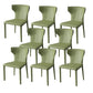 Modern Style Wingback Dining Chairs Faux Leather Home Side Chair Pea Green 8 Piece Set Clearhalo 'Dining Chairs' 'Dining Tables & Seating' 'dining_chair' 'furn' 'furn_dining_chair' 'Furniture' 'Kitchen & Dining Furniture' 6034696