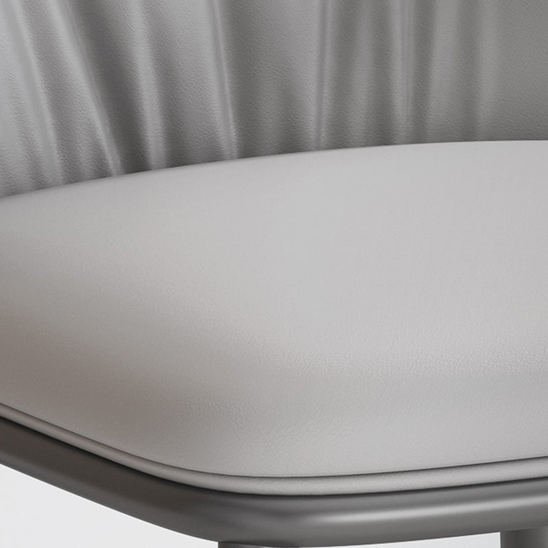 Modern Indoor Side Chair with Grey Metal Legs Faux Leather Dining Chair for Home