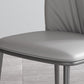 Modern Indoor Side Chair with Grey Metal Legs Faux Leather Dining Chair for Home