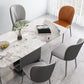 Modern Indoor Side Chair with Grey Metal Legs Faux Leather Dining Chair for Home