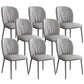 Modern Indoor Side Chair with Grey Metal Legs Faux Leather Dining Chair for Home