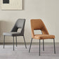 Silla lateral abierta para el hogar de cuero sintético silla de comedor moderna con piernas negras