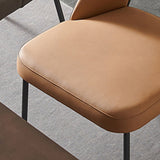 Silla lateral abierta para el hogar de cuero sintético silla de comedor moderna con piernas negras