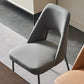 Silla lateral abierta para el hogar de cuero sintético silla de comedor moderna con piernas negras