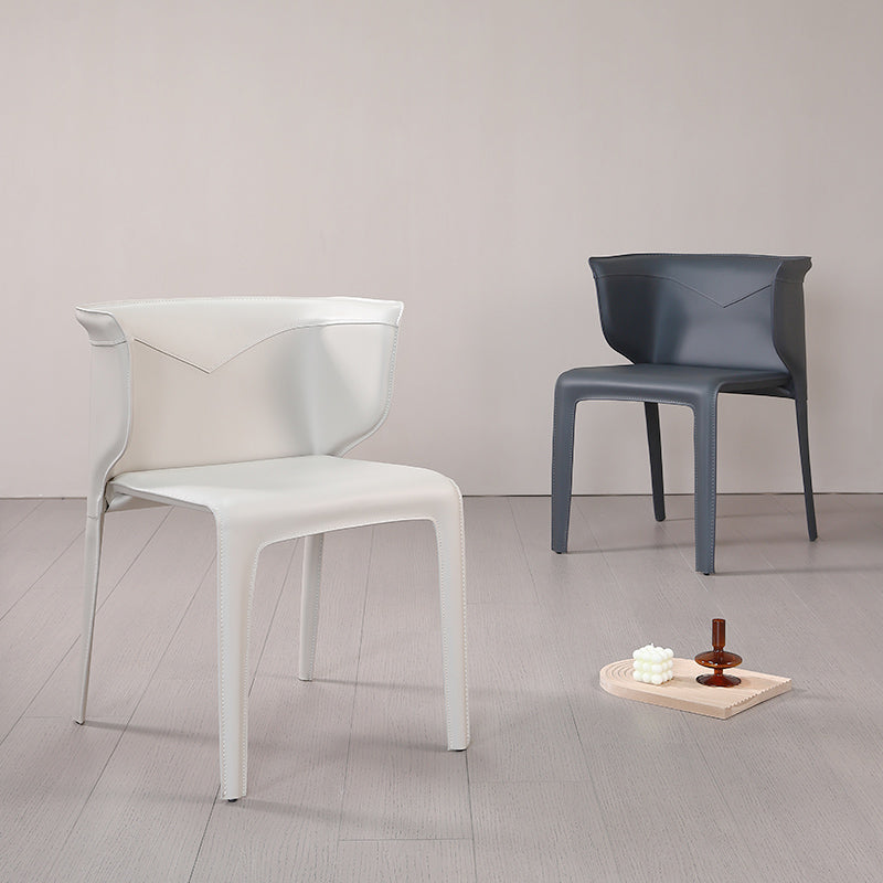 Faux lederen eigentijdse zijstoel matte afwerking thuis eetkamerstoel