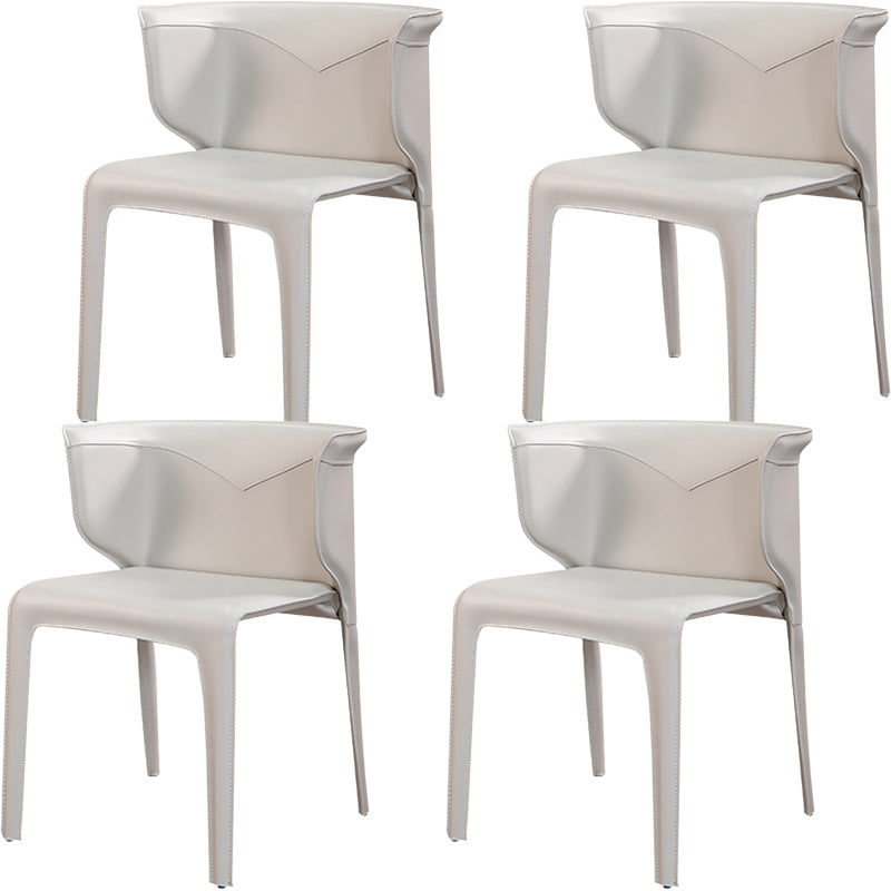 Faux lederen eigentijdse zijstoel matte afwerking thuis eetkamerstoel