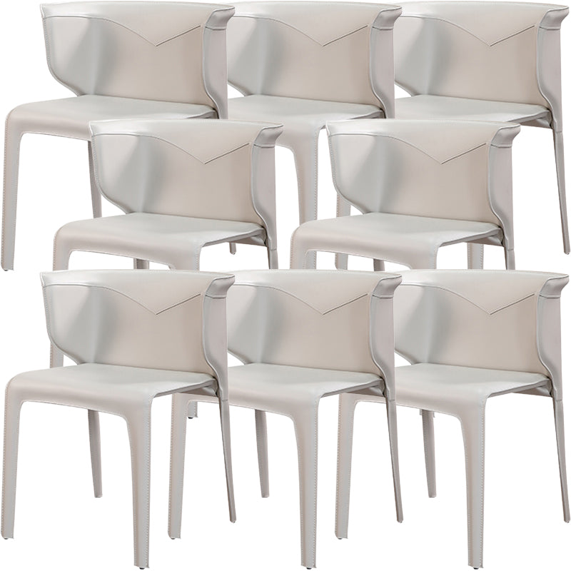 Faux lederen eigentijdse zijstoel matte afwerking thuis eetkamerstoel