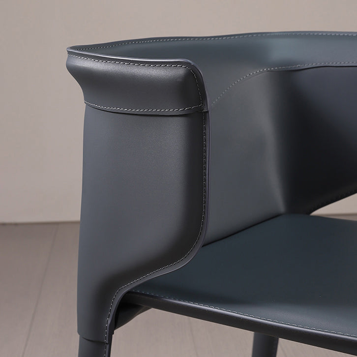 Faux lederen eigentijdse zijstoel matte afwerking thuis eetkamerstoel