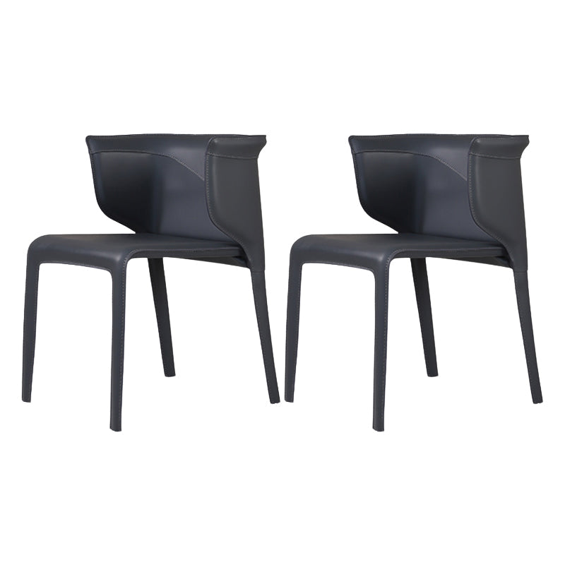 Faux lederen eigentijdse zijstoel matte afwerking thuis eetkamerstoel