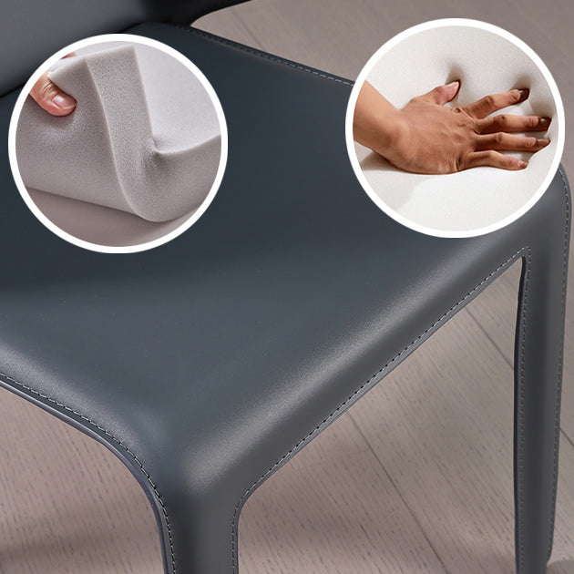 Faux lederen eigentijdse zijstoel matte afwerking thuis eetkamerstoel