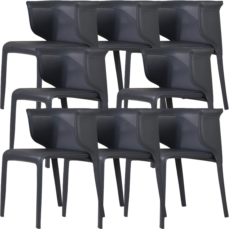 Faux lederen eigentijdse zijstoel matte afwerking thuis eetkamerstoel