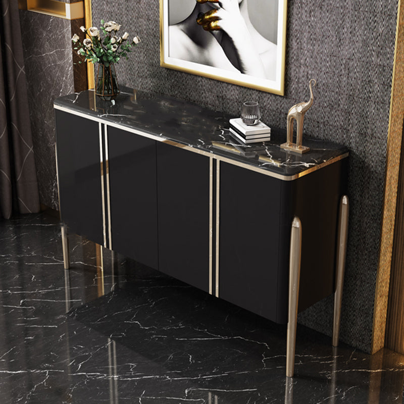 Aparador de la puerta glamorosa tapa de piedra y aparador de madera para sala de estar