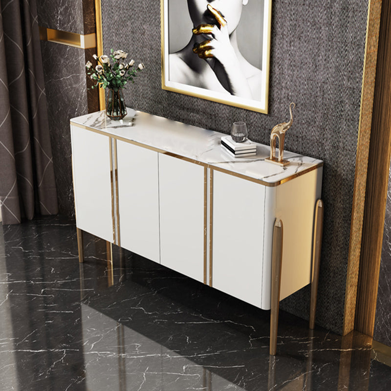 Aparador de la puerta glamorosa tapa de piedra y aparador de madera para sala de estar