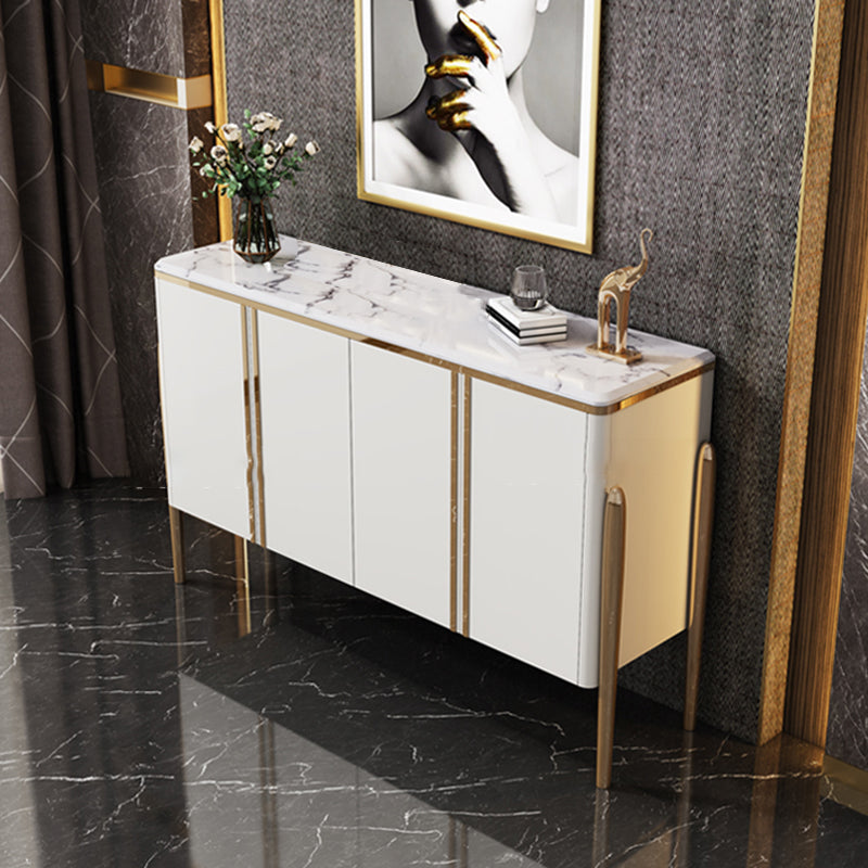 Aparador de la puerta glamorosa tapa de piedra y aparador de madera para sala de estar