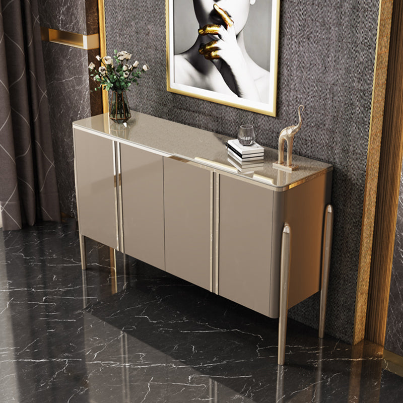 Aparador de la puerta glamorosa tapa de piedra y aparador de madera para sala de estar