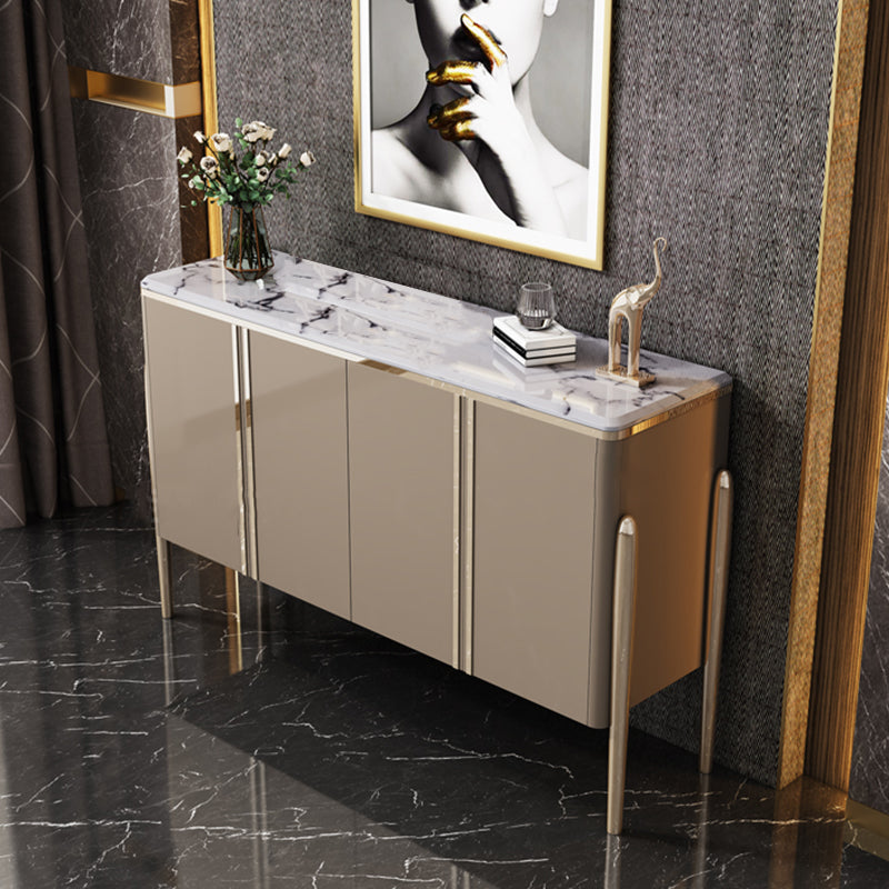 Aparador de la puerta glamorosa tapa de piedra y aparador de madera para sala de estar