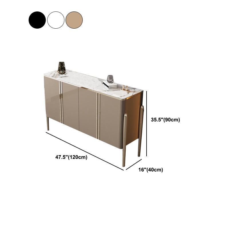 Aparador de la puerta glamorosa tapa de piedra y aparador de madera para sala de estar