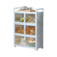 White Metal Sideboard with Glass Doors Modern Indoor Dining Server with Cabinets Clearhalo 'buffet_sideboard' 'Buffets & Sideboards' 'furn' 'furn_buffet_sideboard' 'Furniture' 'Kitchen & Dining Furniture' 6034951
