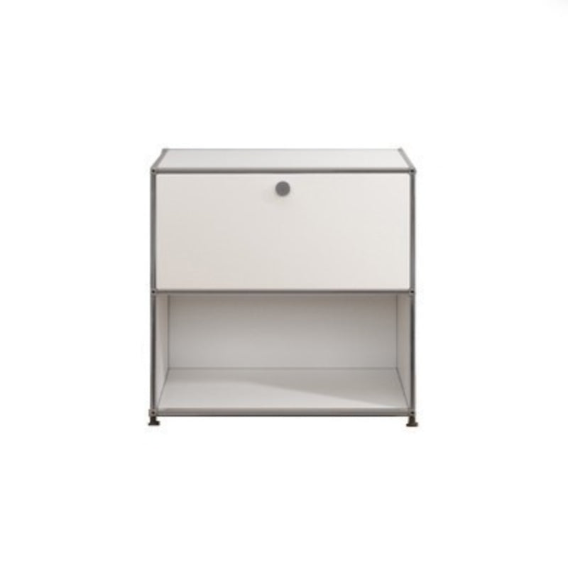 Sideboard in metallo bianco con cassetti a buffet da pranzo interno moderno