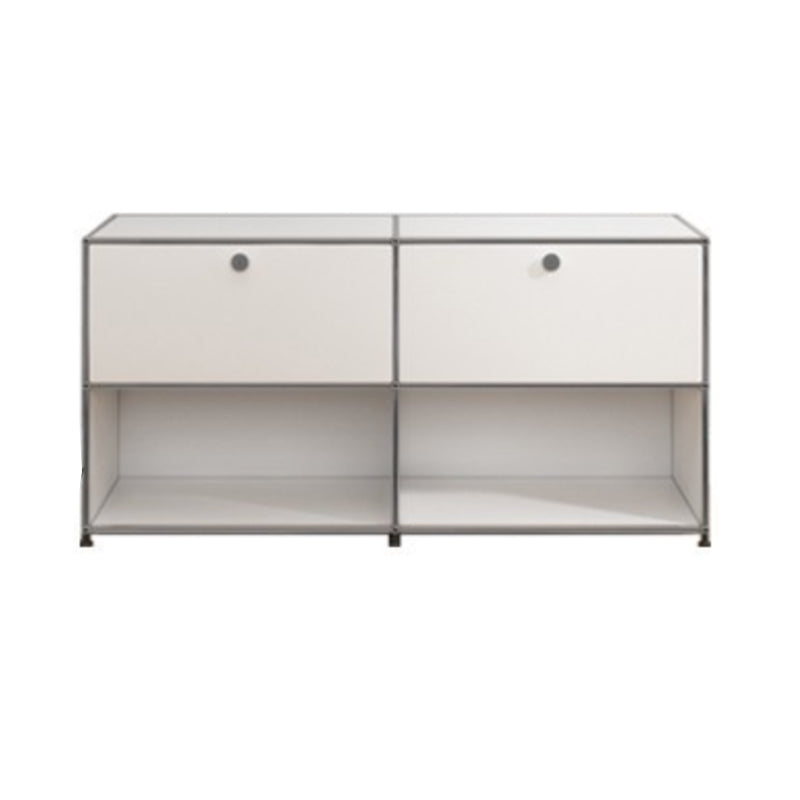 Sideboard in metallo bianco con cassetti a buffet da pranzo interno moderno
