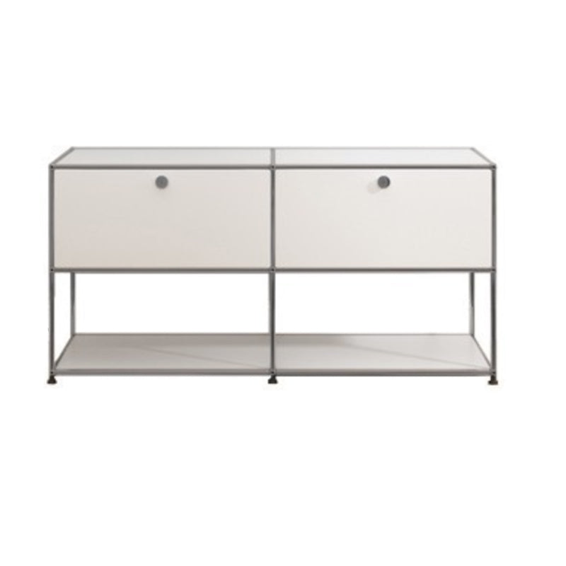 Sideboard in metallo bianco con cassetti a buffet da pranzo interno moderno