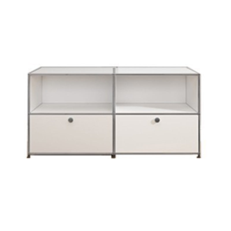 Sideboard in metallo bianco con cassetti a buffet da pranzo interno moderno