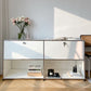 Sideboard in metallo bianco con cassetti a buffet da pranzo interno moderno