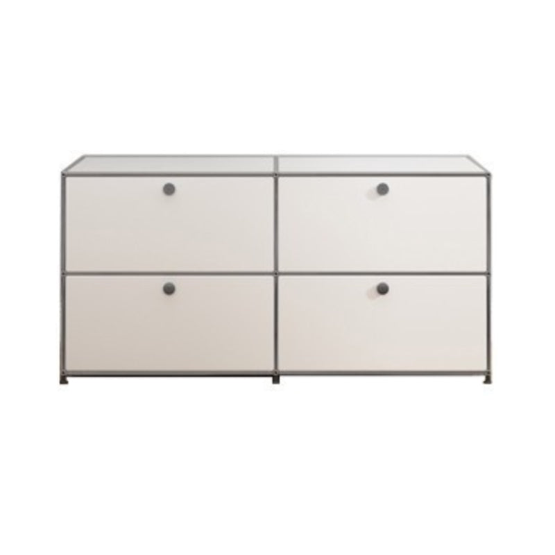 Sideboard in metallo bianco con cassetti a buffet da pranzo interno moderno