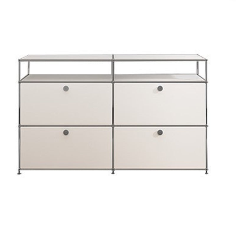 Sideboard in metallo bianco con cassetti a buffet da pranzo interno moderno