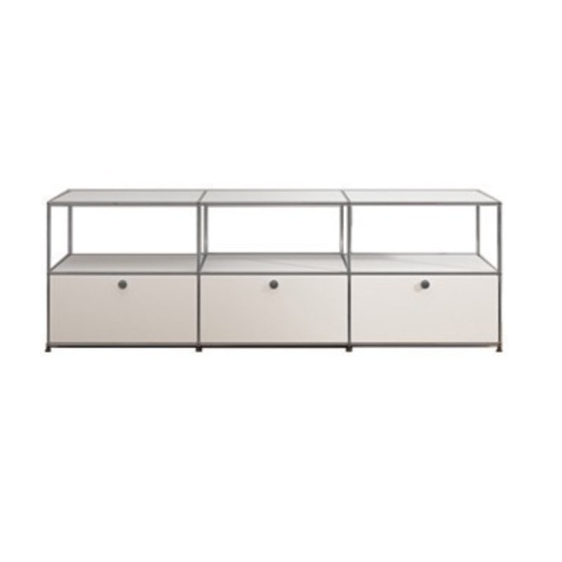 Sideboard in metallo bianco con cassetti a buffet da pranzo interno moderno