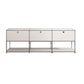 Sideboard in metallo bianco con cassetti a buffet da pranzo interno moderno